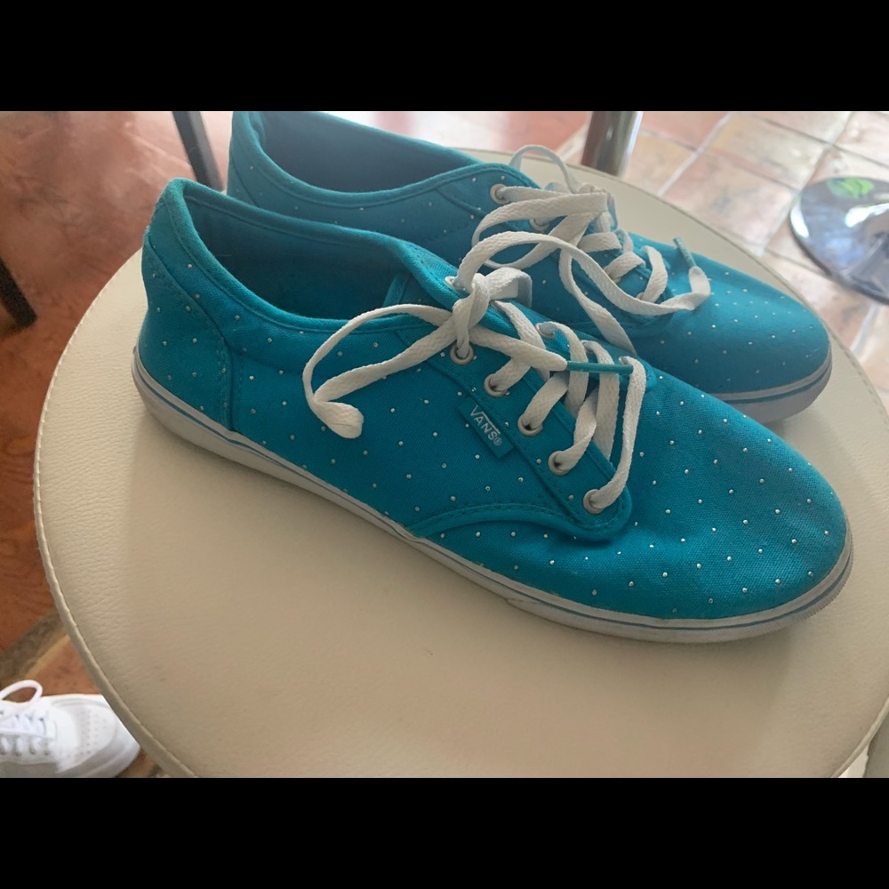 Blue classic Vans with dots